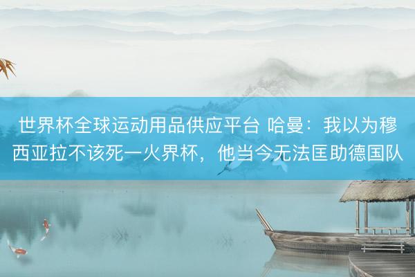世界杯全球运动用品供应平台 哈曼:我以为穆西亚拉不该死一火界杯,他当今无法匡助德国队