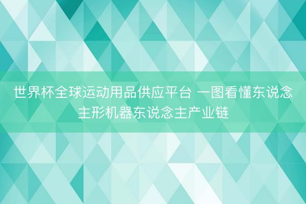 世界杯全球运动用品供应平台 一图看懂东说念主形机器东说念主产业链