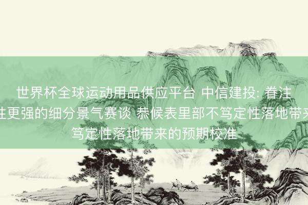 世界杯全球运动用品供应平台 中信建投: 眷注基本面笃定性更强的细分景气赛谈 恭候表里部不笃定性落地带来的预期校准