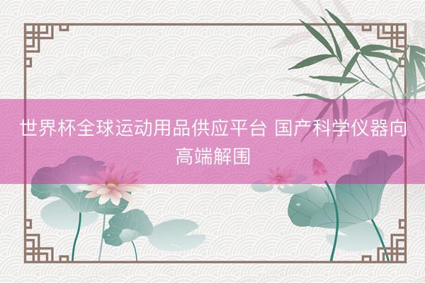 世界杯全球运动用品供应平台 国产科学仪器向高端解围